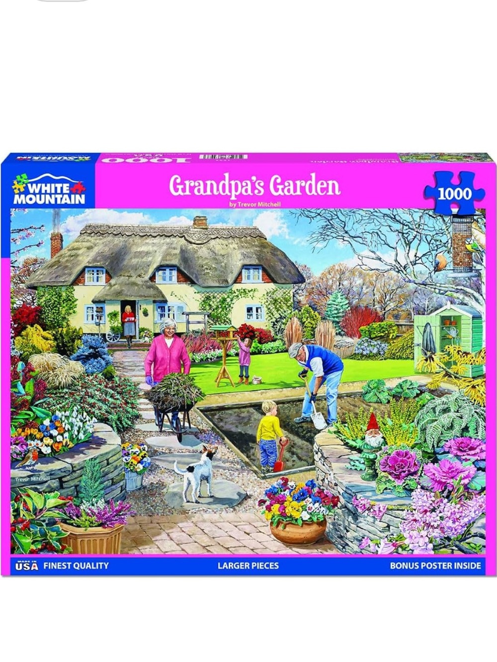 White Mountain 1000 Piece Jigsaw Puzzle ~Bundle 3/$20~ Grandpa’s Garden